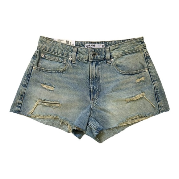 NWT Garage Denim Women's Size 5 Festival Ripped Blue Denim Shorts - Picture 1 of 8